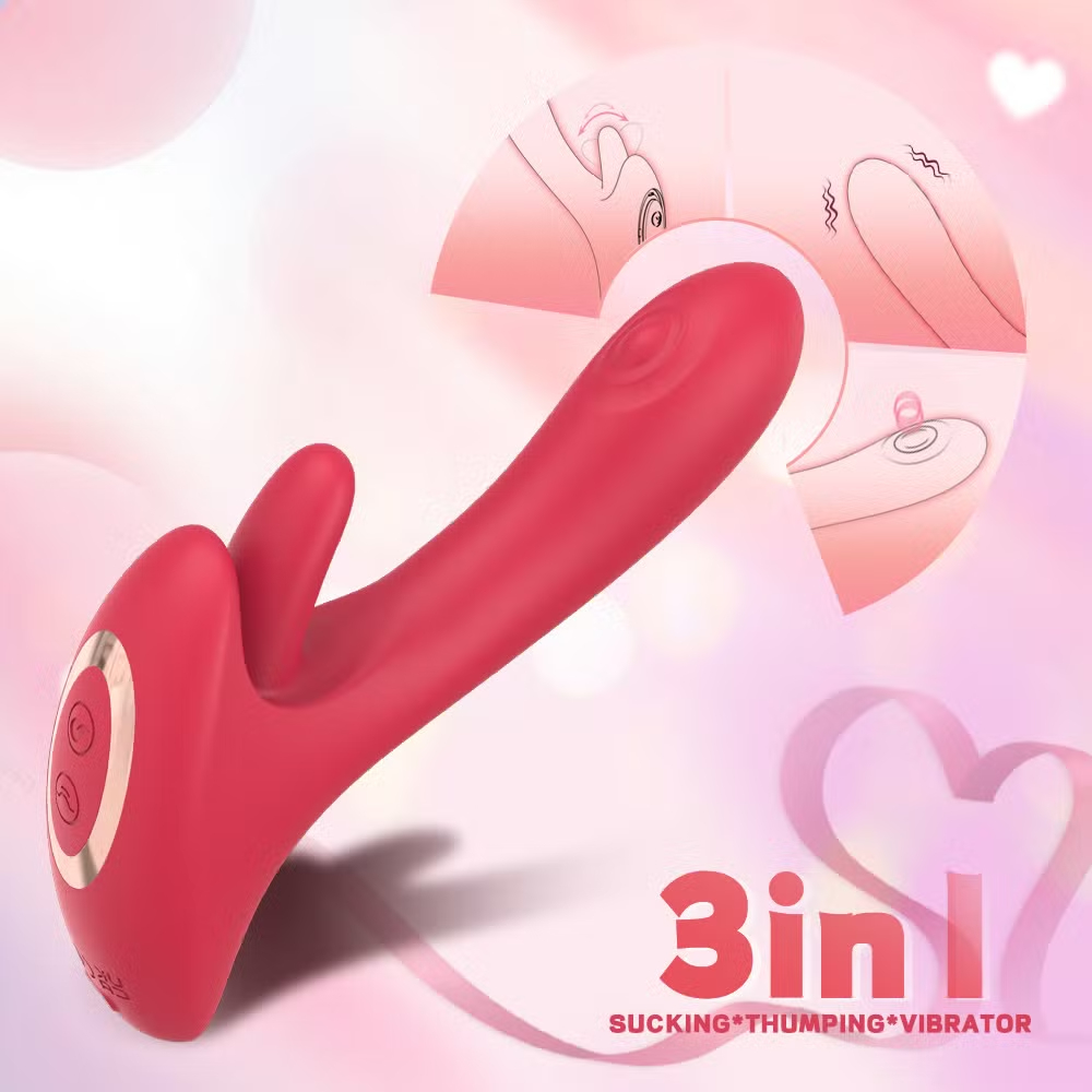 3 in 1 G-Spot Dildo Vibrator with Tongue Licking Female Adult Sex Toy - Image 2