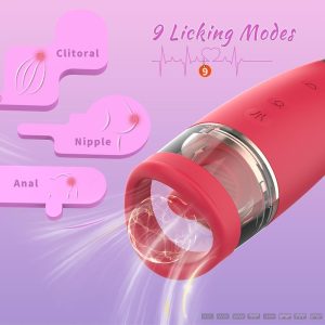 Tongue Licking Suction Vibrator G-Spot Clitoral Oral Stimulator