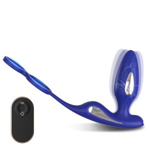 Electric Shock Anal Butt Plug Prostate Massager  Remote Control Delay Ring