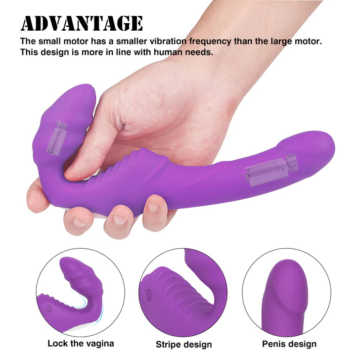 Strapless Strap on Dildo Lesbian Vibrator with Dual Vibration - Image 4