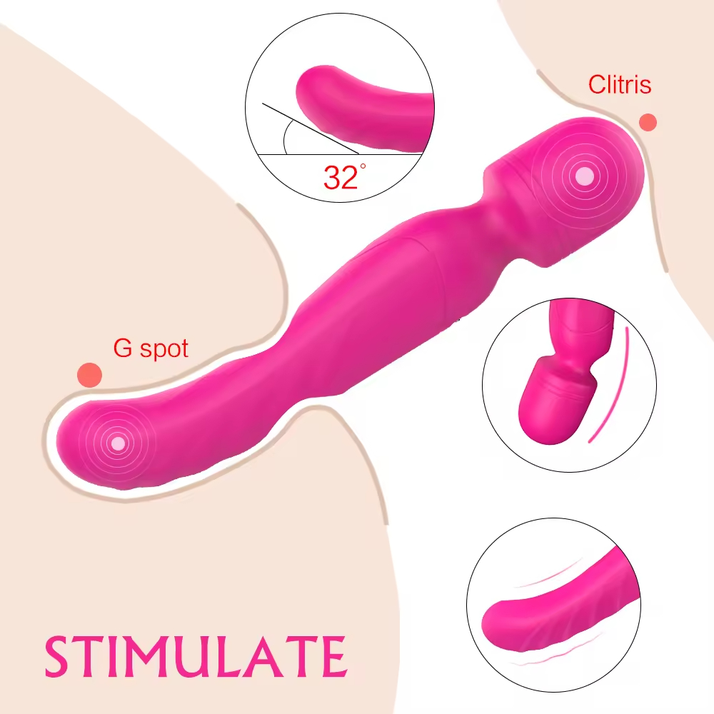 Waterproof Powerful Vibrating Wand G-Spot & Clitoral Vibrator - Image 4