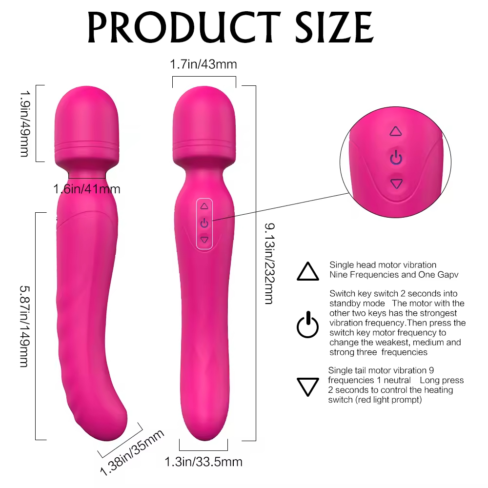 Waterproof Powerful Vibrating Wand G-Spot & Clitoral Vibrator - Image 5