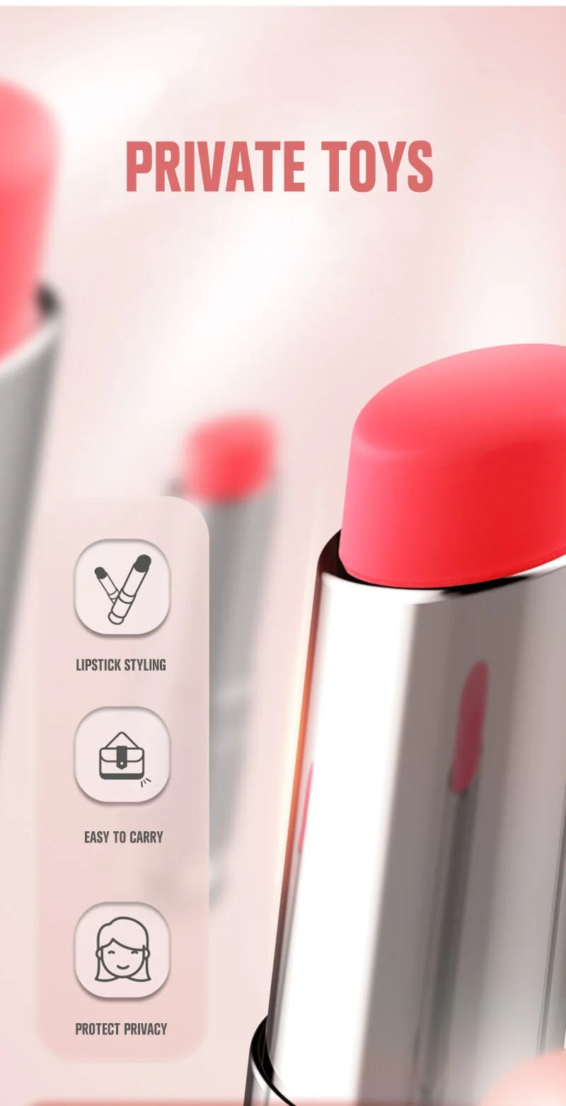 Lipstick Shape Vibrator Portable Multi Mode Pleasure Toy - Image 5