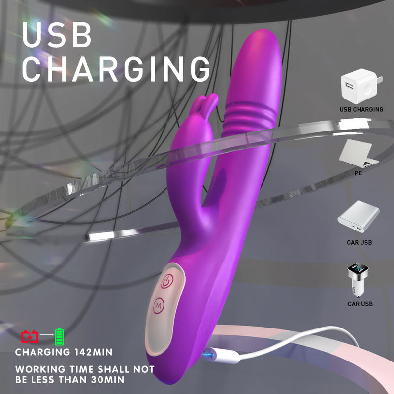 Powerful Thrusting Rabbit Vibrator Clitoral Vaginal Stimulator - Image 3