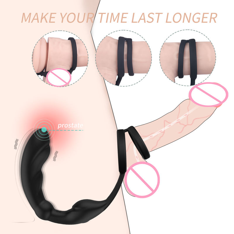 Wearable Silicone Prostate Massager with Penis Ring Anal Vibrator - Image 2