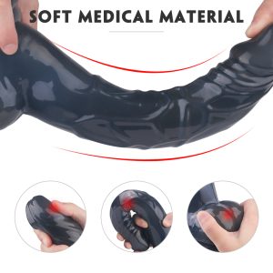 12 Inch Big Realistic Dildo with Balls Clear Black Style