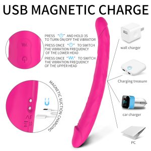 Double Ended Dildos Vibrator for Les 9 Speed Penetration Play