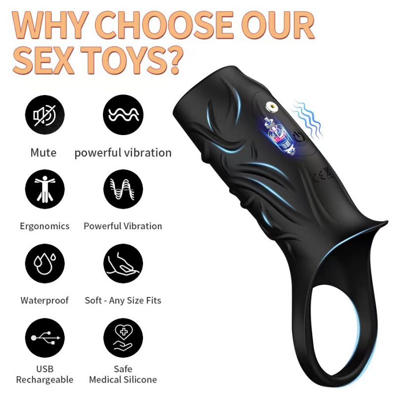 Penis Training Vibrating Ring Delay Support Shared Couple Toy - Image 3