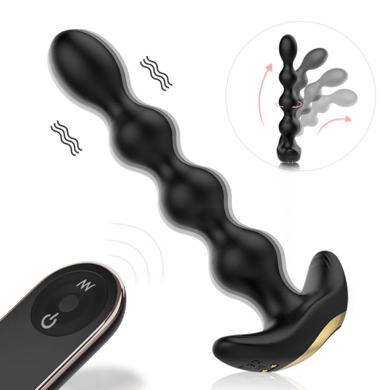 Remote Control Bendable Anal Beads Vibrator Male Sex Toy