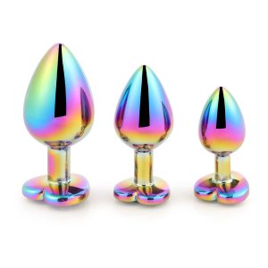 Rainbow Metal Stainless Steel Anal Plug Set – 3 Sizes (Copy)