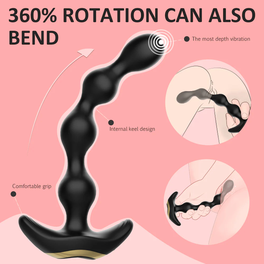 Remote Control Bendable Anal Beads Vibrator Male Sex Toy - Image 4