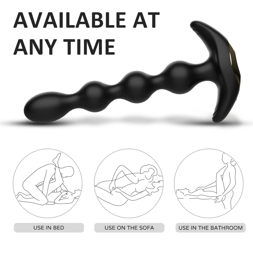 Remote Control Bendable Anal Beads Vibrator Male Sex Toy - Image 5