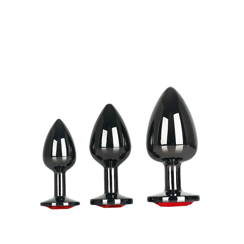 Gunmetal Grey Stainless Steel Anal Plug Set – 3 Sizes