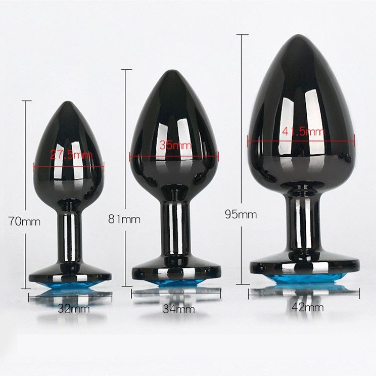 Gunmetal Grey Stainless Steel Anal Plug Set – 3 Sizes - Image 2