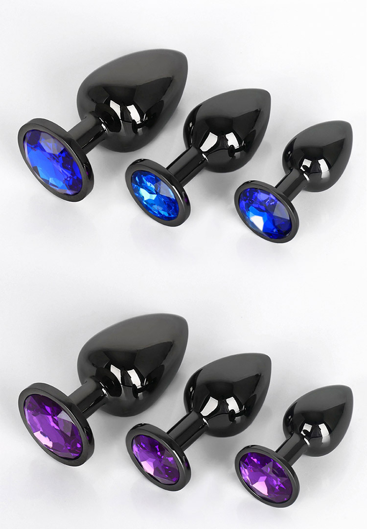 Gunmetal Grey Stainless Steel Anal Plug Set – 3 Sizes - Image 3