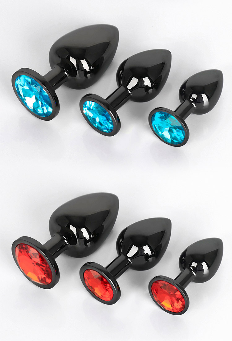 Gunmetal Grey Stainless Steel Anal Plug Set – 3 Sizes - Image 4